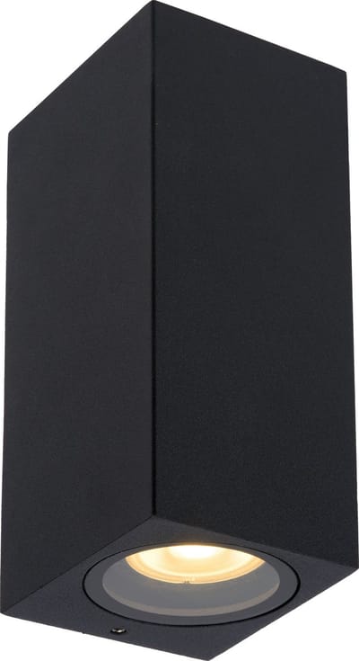 Lucide ZARO - Wandspot / Wandlamp Binnen/Buiten - 2xGU10 - IP65 - Zwart