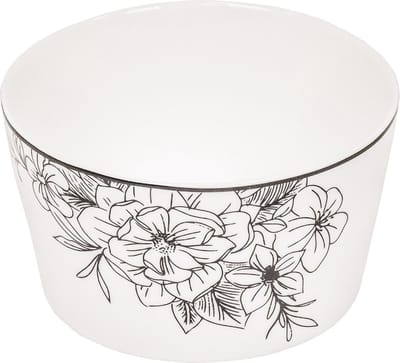 Housevitamin Schaal Les Fleurs Newbone China 9x9x5cm Zwart/Wit