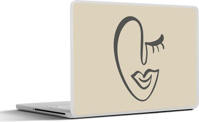 Laptop sticker - 13.3 inch - Vrouw - Lippen - Abstract - 31x22,5cm - Laptopstickers - Laptop skin - Cover