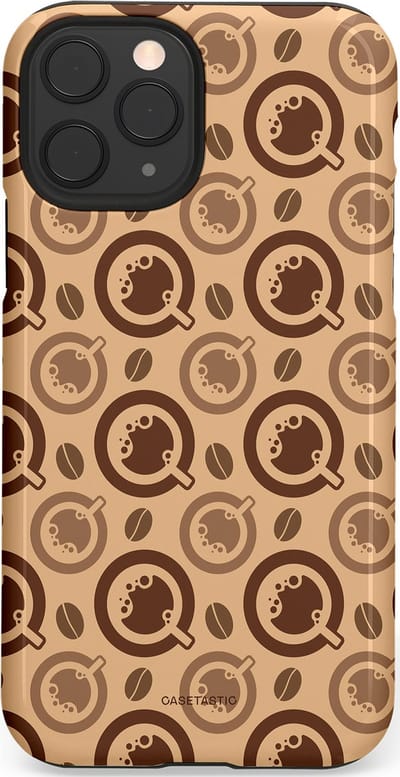 Casetastic Hoesje Geschikt voor Apple iPhone 11 Pro - Stijlvolle Beschermende Duo-layer Case - Cappuccino Ontwerp