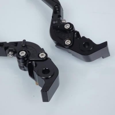 Levier frein droit Myra pour Moto Honda 750 Vt Dca Shadow Spirit 2009 à 2010 alu CNC noir repliable / paire Neuf