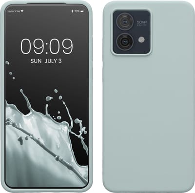 kwmobile telefoonhoesje geschikt voor Motorola Moto G84 5G - Hoesje met siliconen coating - Smartphone case in cool mint