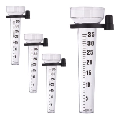 4x regenmeter - set - neerslagmeter - in tuin - kunststof - regen meter