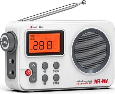 oCreon FM/AM Radio op Batterijen - Wereldontvanger met Groot Display - Wekker - USB/Batterij Stroom