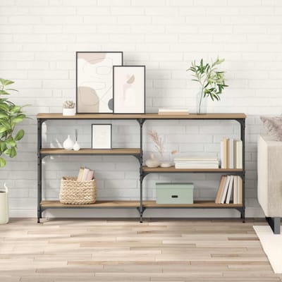 vidaXL - Wandtafel - Artisan - Eiken - 150 - x - 29 - x - 76,5 - cm - Bewerkt - hout