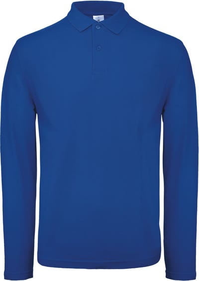 B&C ID.001 Men's long-sleeve polo shirt CGPUI12 - Royal Blue - L