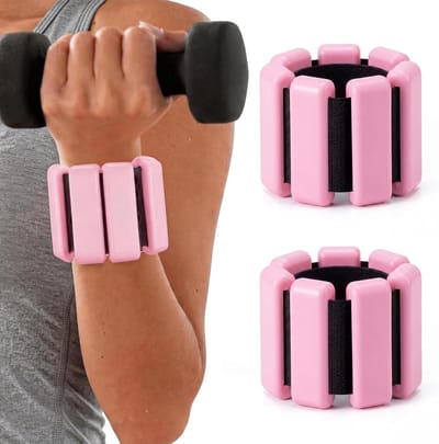 Verstelbare gewichtsmanchetten voor enkels en polsen, 1 kg, ideaal voor yoga, fitness en pilates oefeningen