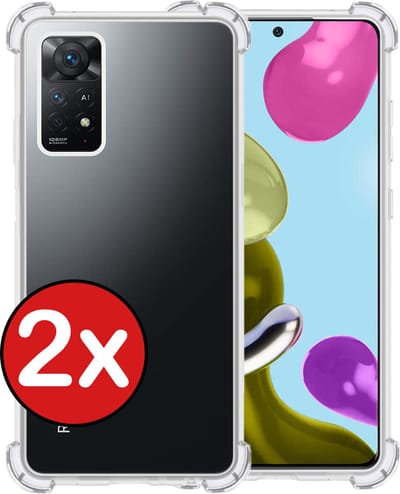 Hoesje - 2 Stuks - Geschikt voor Xiaomi Mi 10 Pro - Sterk & Shockproof - Back Cover - Siliconen Case - Telefoon Hoes Shock Proof - Telefoonhoes - Transparant