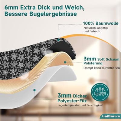 Strijkplankovertrek 140x45 - Katoen met Comfortabele Bekleding en Spanner - Geschikt voor Stoomstrijkijzer