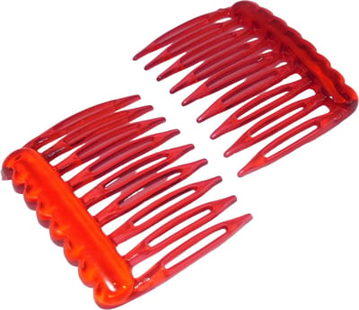 Haarkam-Zijkam transparant rood mini