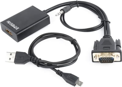 VGA + 3,5mm Jack naar HDMI adapter met HDCP / zwart - 0,15 meter