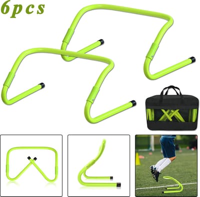 6-delige speed/agility-trainingshindernissen Trainingshindernissen Coördinatiehindernissen in hoogte verstelbaar 30 cm Hindernisset voor coördinatietraining Bewegelijkheid Snelheid Multisport Trainingshulp