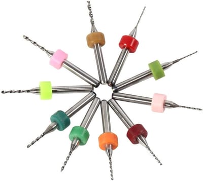 Micro Boor Bits Set van 10 Stuks, Cemented Carbide Mini Gatenboor 0.6mm tot 1.5mm voor CNC Graveren, Printplaten en Sieradenbewerking