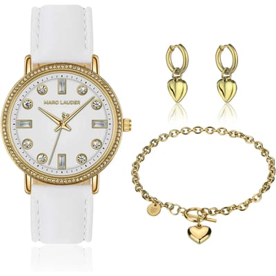 Leren krokodillenhorloge voor dames Marc Lauder Paris