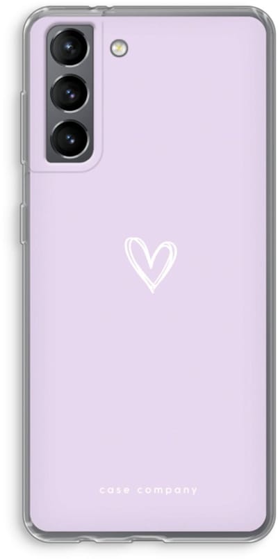 Case Company® - Hoesje geschikt voor Samsung Galaxy S21 hoesje - Klein hartje paars - Soft Cover Telefoonhoesje - Bescherming aan alle Kanten en Schermrand