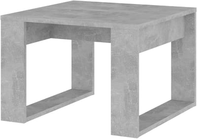 Bijzettafel Hout - Sidetable Betonlook - Woonkamer Inrichting - Stabiel Oppervlak - 50x50x35 cm - Beton Grijs