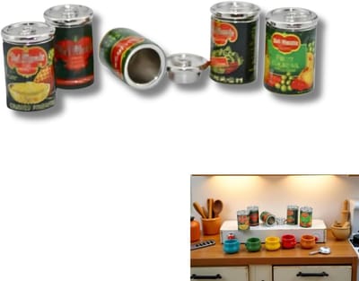 Miniatuur Blikjes - Poppenhuis Keuken - Decoratie Creëren - Schaal 1:12 - 5 Stuks - Gemengd