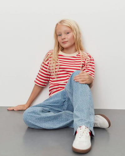 Sofie Schnoor G241217 Tops & T-shirts Meisjes - Shirt - Rood - Maat 164