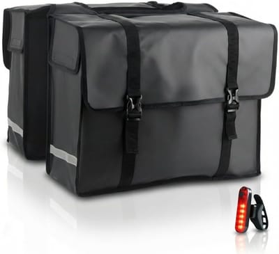 SNJY® Fietstassen Dubbel - Fietstassen Electrische Fietsen - Fietstassen Dubbel Waterdicht - 48 Liter - Zwart