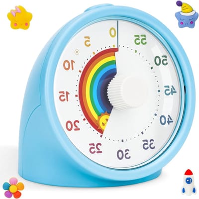Visuele Timer voor Kinderen, Pauzeerbaar, 60 Minuten, Stille Countdown Timer, Geschikt voor Klaslokaal, Keuken en Tijdbeheer, Ideaal voor Pomodoro Methode en Eieren Koken