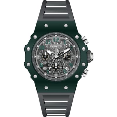 Invicta Racing 69657 Herenhorloge - Quartz Uurwerk - Acryl met Zilveren Wijzerplaat - 43 mm