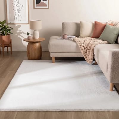 Flycarpets Amalfi vloerkleed Creme - Laagpolig wasbaar Fluffy en Zacht - 80x150 cm