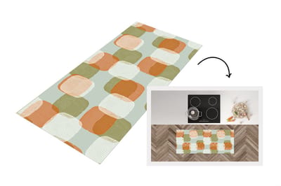 Keukenloper - Loper keuken - Retro - Patroon - Pastel - 120x50 cm - Keukenloper vinyl