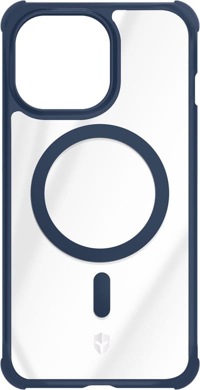 Force Case, Hoesje Geschikt voor iPhone 15 Pro MagSafe AIR FROST Schokbestendig, Marineblauw