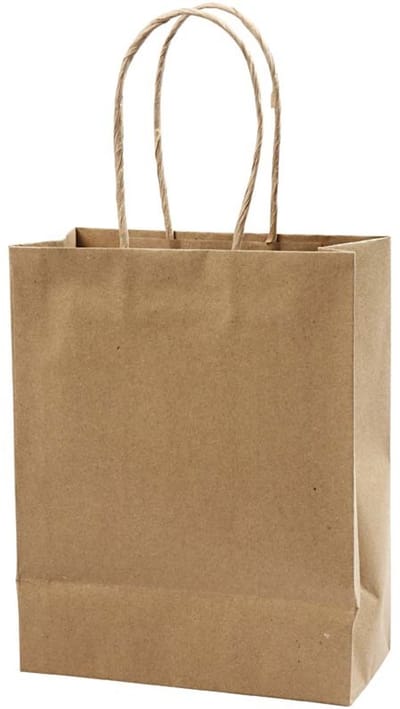 Papieren Zakken, H: 23 cm, B: 18x9 cm, 125 gr, bruin, 10 stuk/ 1 doos