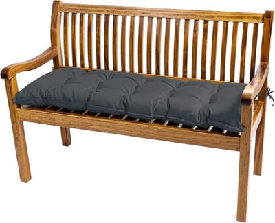 Bankkussen Outdoor - Zitkussen Tuin - Comfortabel Zitten - Waterafstotend UV-bestendig - 130 x 40 x 8 cm - Antraciet