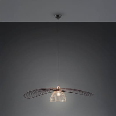 Reality Leuchten Hanglamp Lauris, matzwart, Ø 100 cm, metaal, E27