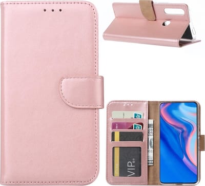 Ntech Hoesje Geschikt voor Huawei P Smart Z Portemonnee Hoesje / Book Case - Rose Goud