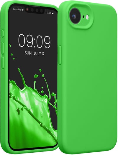 kwmobile telefoonhoesje geschikt voor Apple iPhone 17e / iPhone 16e - TPU backcover met siliconen coating - Smartphone case in limoengroen
