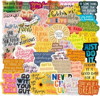 Winkrs - Vrolijke Stickers - Inspirerende quotes - Muurstickers - 50 Stuks