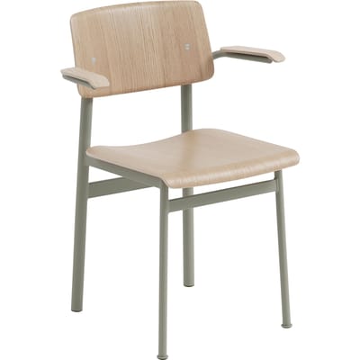 Muuto Loft Stoel - vert/ chêne - met armleuning