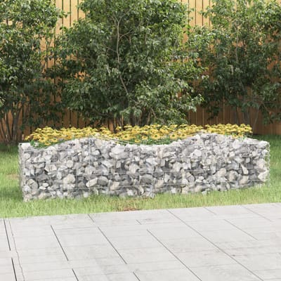 vidaXL - Schanskorf - gewelfd - verhoogd - 200x50x50 - cm - gegalvaniseerd - ijzer
