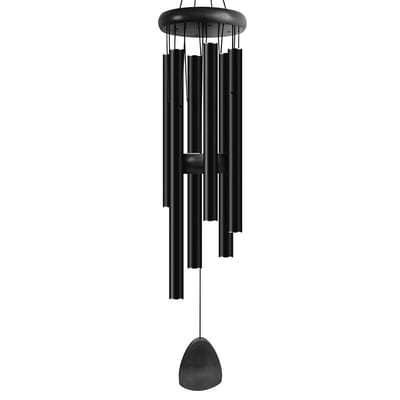 Grote aluminium windgong van (27 inch) voor een rustgevende zen-sfeer, geschikt voor buiten, tuin en terras. Klassieke zwarte windgong met windvanger, ideaal als cadeau voor moeder, buurvrouw of andere unisex-liefhebbers（zwart）