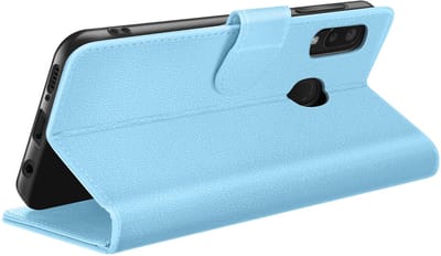 Zanae, Hoesje geschikt voor Galaxy A20e - Wallet Case met Stand & Magneetsluiting, Lichtblauw