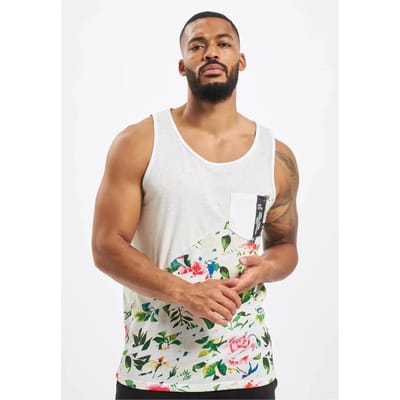 Just Rhyse Floral Tank Tops JRTT307 Offwhite/Multicolor-S