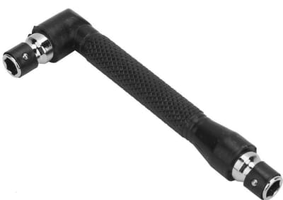 Dailygoods- Moersleutel 1/4 Mini Dubbele Hoofd L-vormig - Schroevendraaier Hoofd - Gegalvaniseerd Staal - Lichtgewicht - Verstelbaar - Hoogwaardige Kwaliteit - Sleutelset