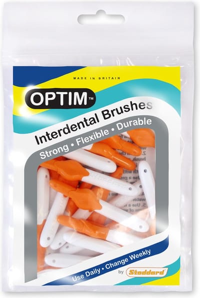 Stoddard Optim interdentale borsteltjes | interdentale ragers ORANJE, 0,45 MM, GROOTVERPAKKING |(25 stuks in verpakking)