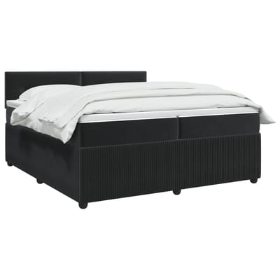 vidaXL - Boxspringbed - met - matras - Zwart - 200 - x - 200 - cm - Fluweel