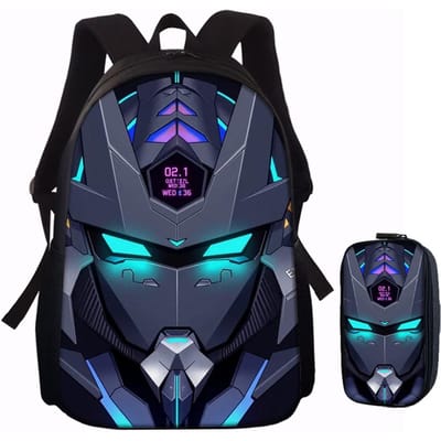 1/2/3/4/5 stuks Cyberpunk Stijl Robot Patroon Rugzak Set Lichtgewicht Dagelijkse Grote Capaciteit Schooltas Reistas Kinderen Perfect Cadeau