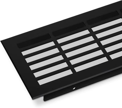 Ventilatierooster Hoekig - Luchtgitter - Ventilatie Werkblad - Zwarte Geanodiseerde Afwerking - 250 mm - Zwart
