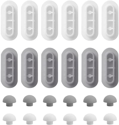 Dailygoods- Bufferbumpers 24-delige set - Universele Vervangende Kussentjes - Geluidsdempende Pakkingset - Duurzaam Kunststof - Lange/Ronde Bumpers - Toiletbril Kussentjes