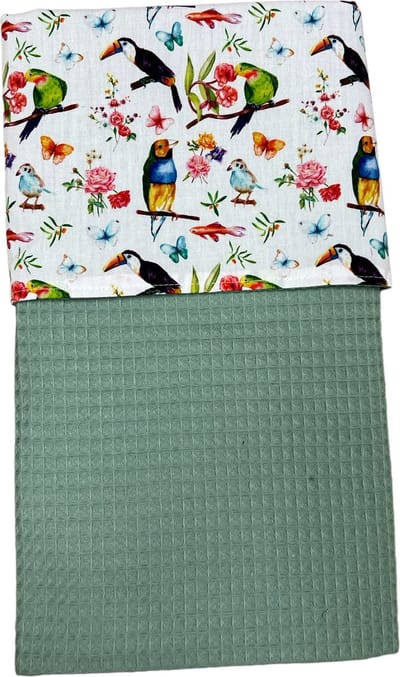 baby deken kinderwagen deken wieg deken oud groen vogels 60 x 90 cm