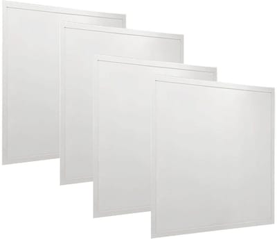 LED inbouwpaneel vierkant plafondpaneel inbouwlamp aluminium wit, 36W 4320Lm neutraal wit, LxBxH 59,5x59,5x3,3 cm, set van 4