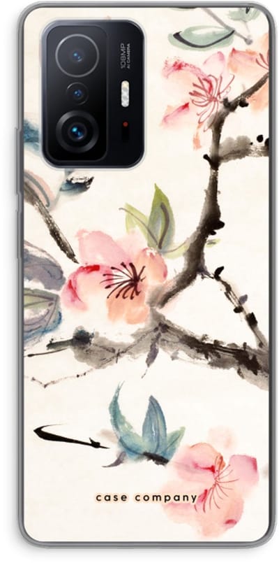 Case Company® - Hoesje geschikt voor Xiaomi 11T Pro hoesje - Japanse bloemen - Soft Cover Telefoonhoesje - Bescherming aan alle Kanten en Schermrand