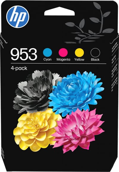 Originele HP inktcartridges 953 CMYK, Mixpack, cyaan, magenta, geel, zwart
