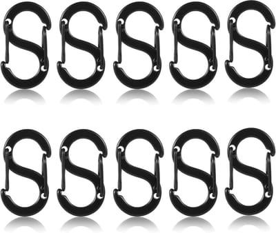 10x Dubbele Karabijnsluitingen RVS S-Haak Sluitingen voor Sieraden Maken